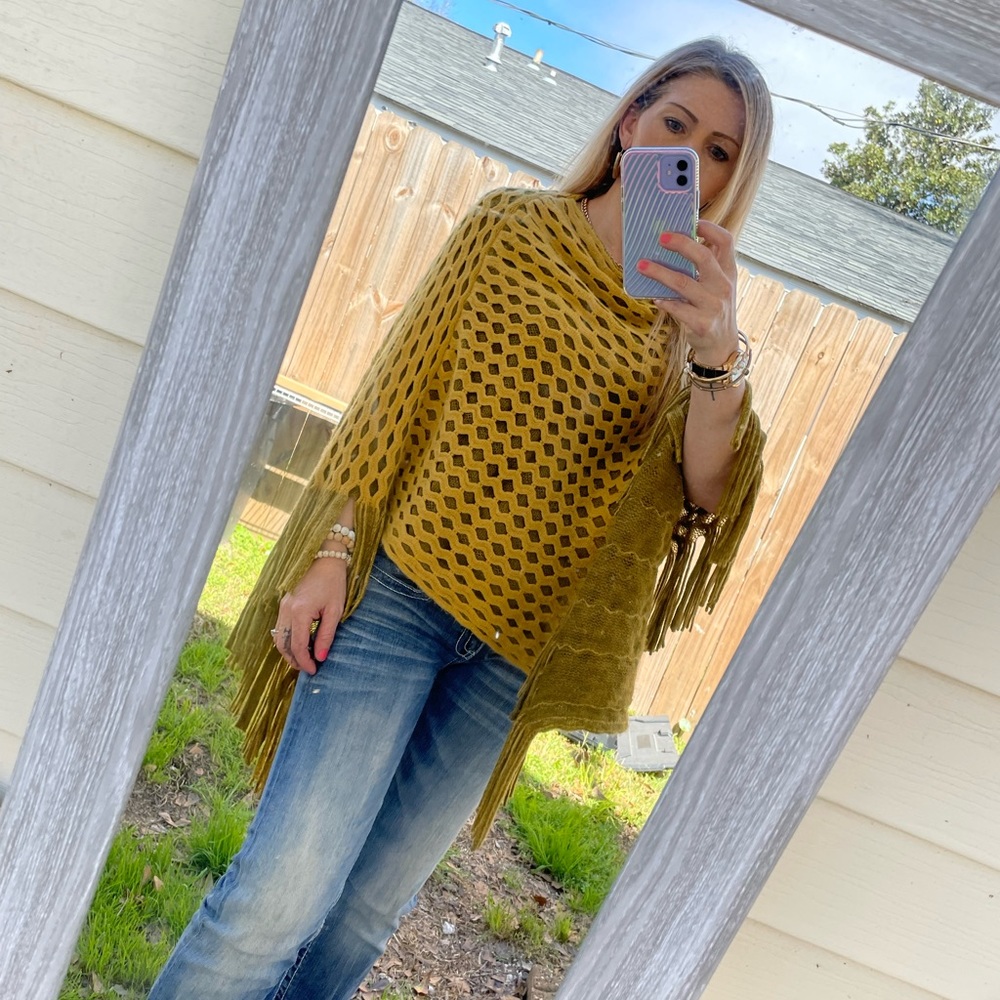 vintage yellow fridge wrap poncho